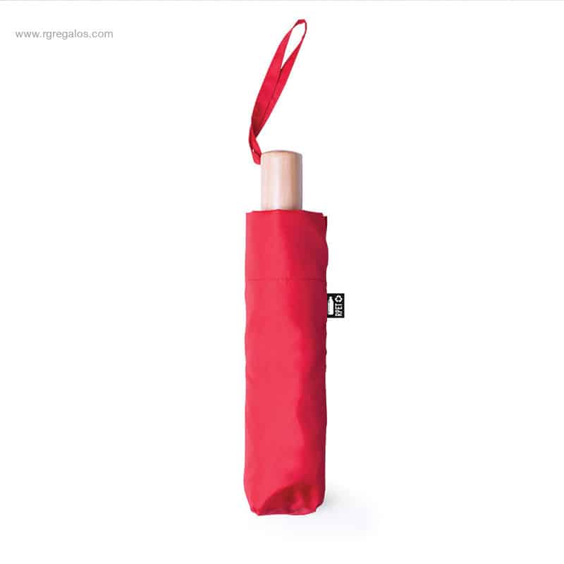 Paraguas plegable en RPET rojo para regalo publicitario