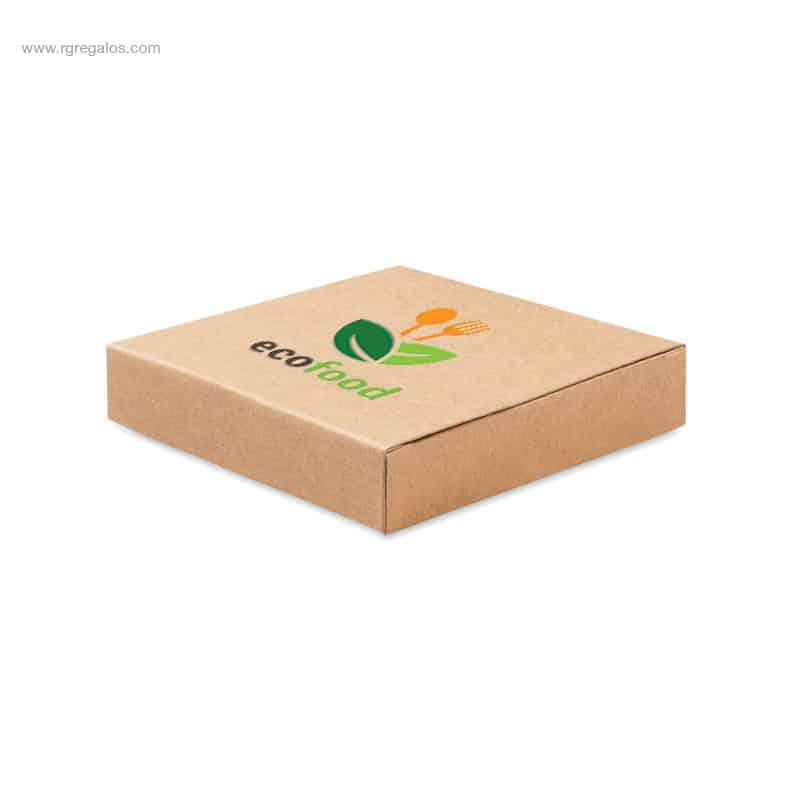 Set 6 adornos madera navidad caja presentación con logo