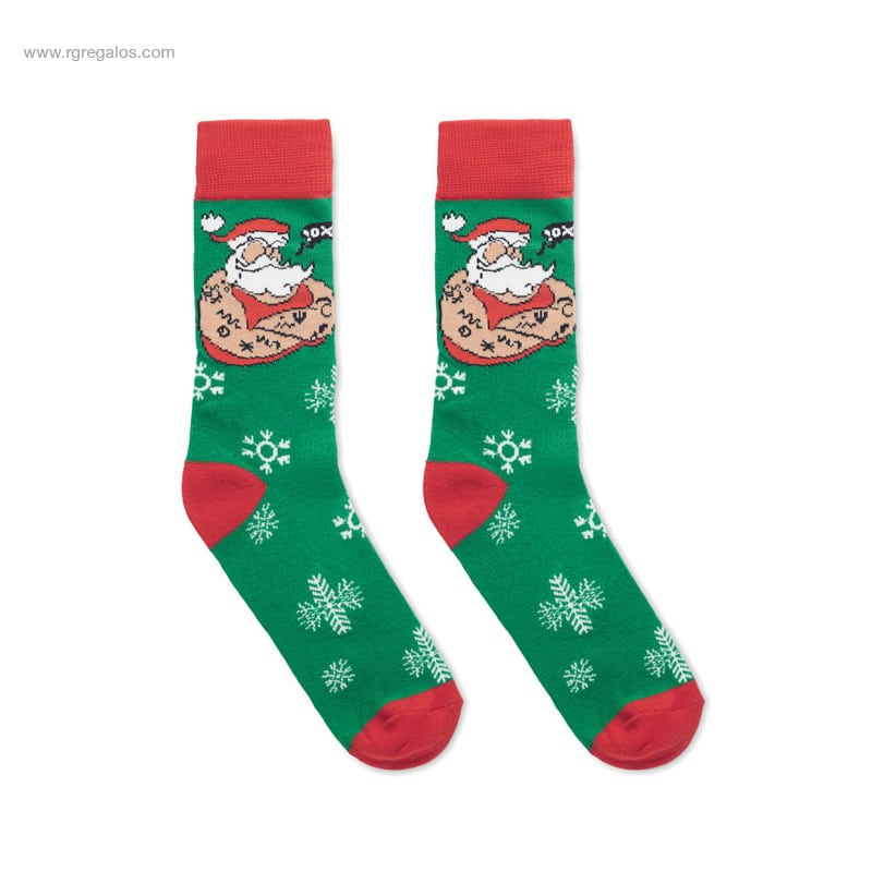 Calcetines-diseno-Navidad-muneco-papa-Noel-para-regalar