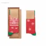 Calcetines personalizados Navidad rojo presentación