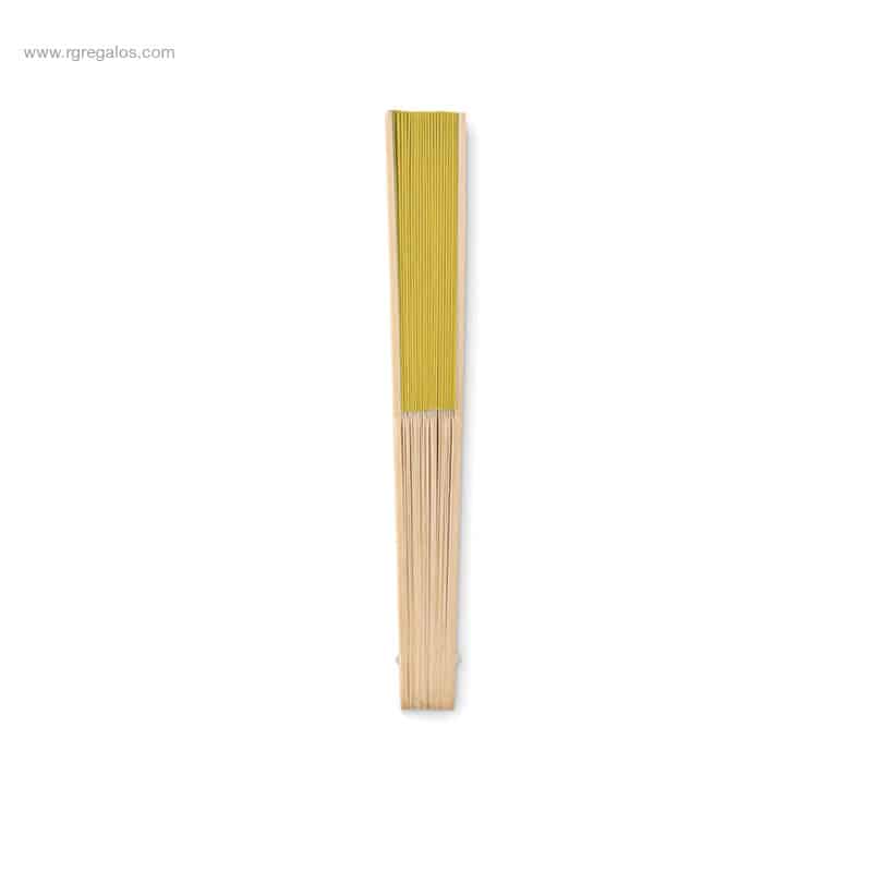 Abanico bambú y tejido papel amarillo para logo