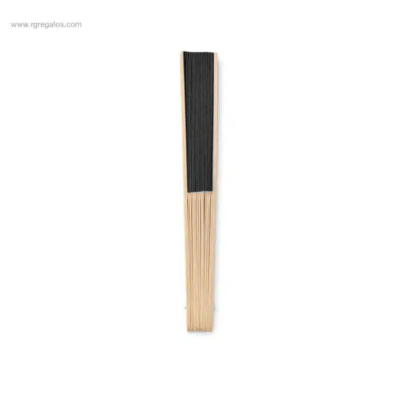 Abanico bambú y tejido papel negro para logo