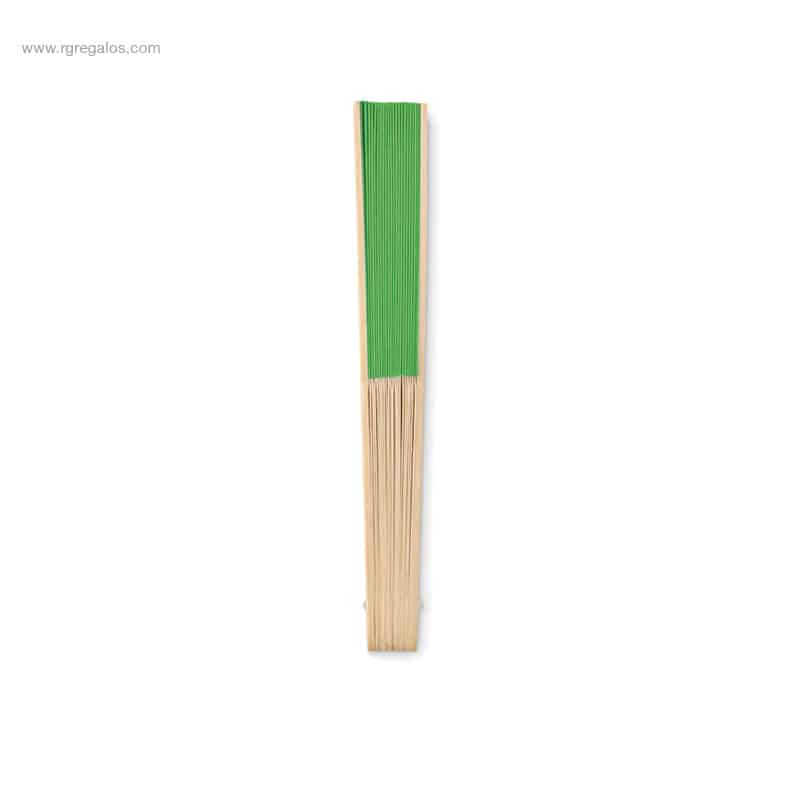 Abanico bambú y tejido papel verde para logo