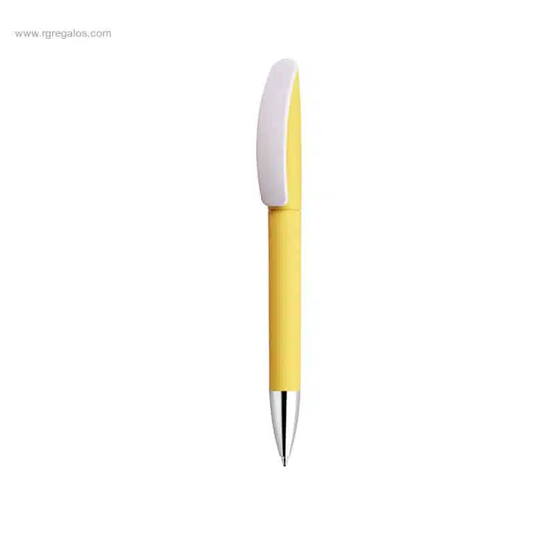 Bolígrafo ABS acabado goma amarillo