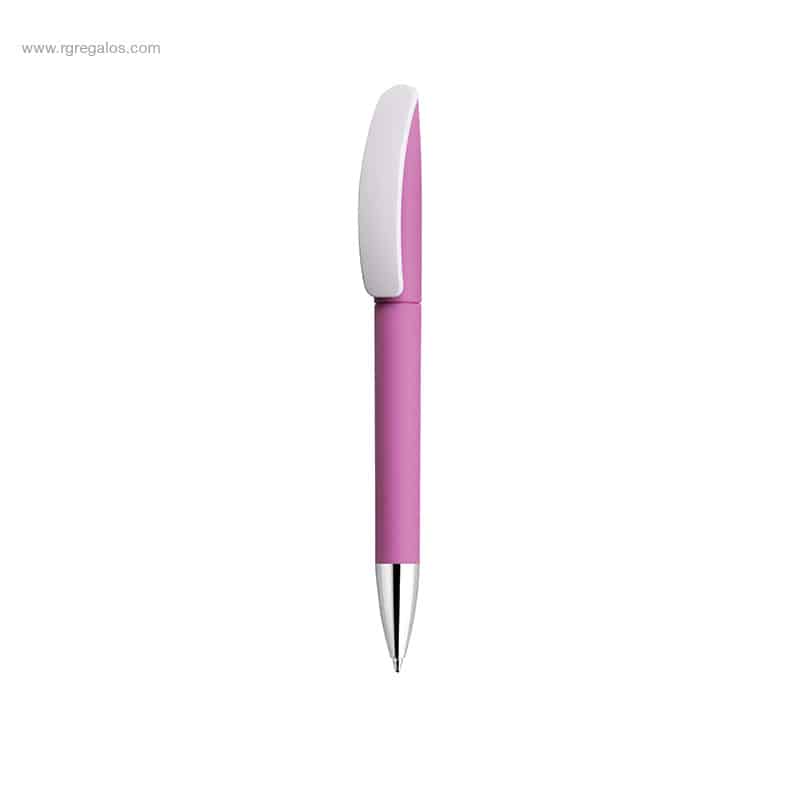 Bolígrafo ABS acabado goma rosa