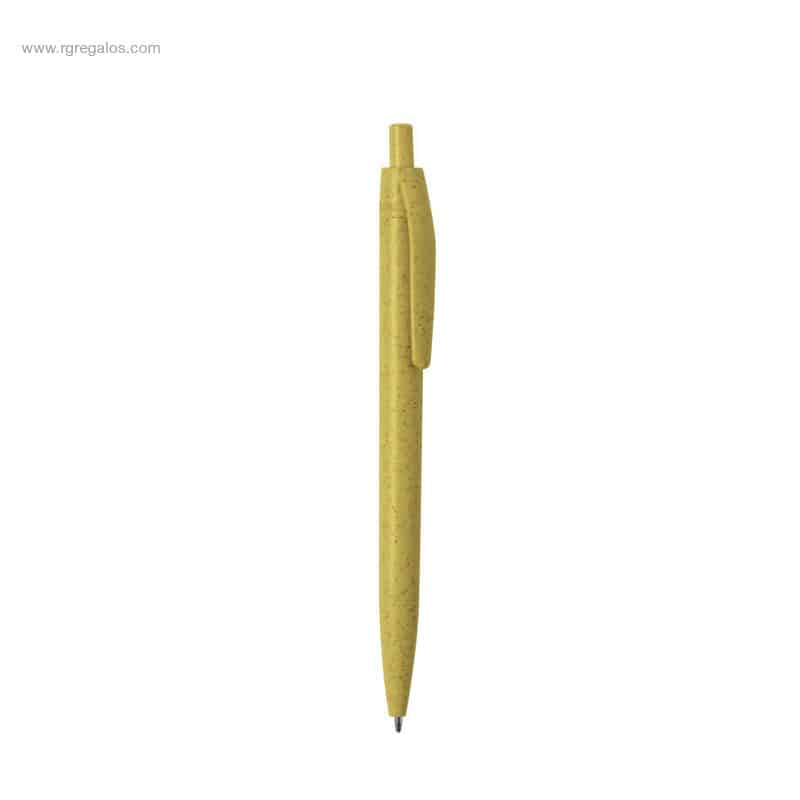 Bolígrafo caña de trigo amarillo