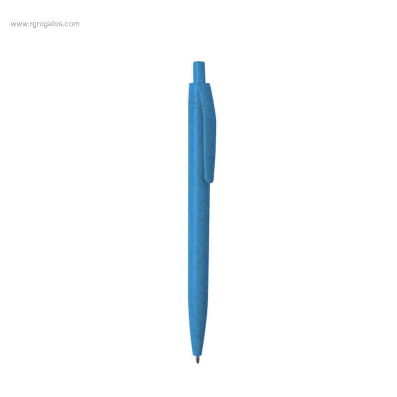 Bolígrafo caña de trigo azul