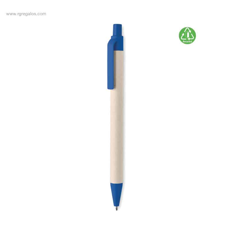 Bolígrafo cartón leche reciclado azul
