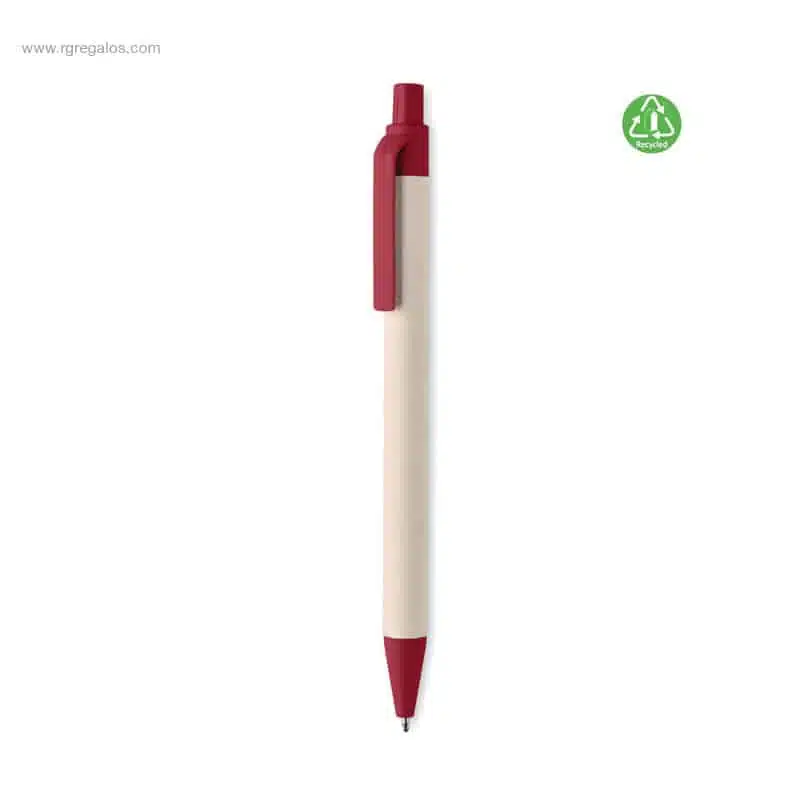 Bolígrafo cartón leche reciclado rojo