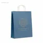 Bolsas papel colores 90gr azul logo