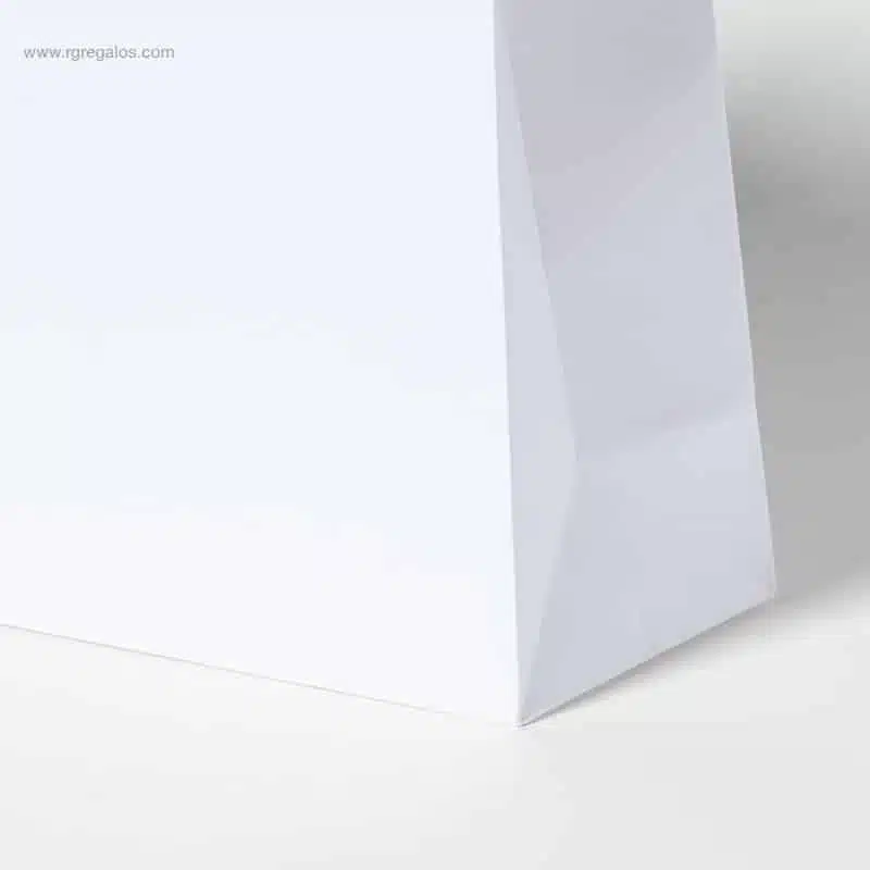 Bolsa papel reciclado blanca detalle base