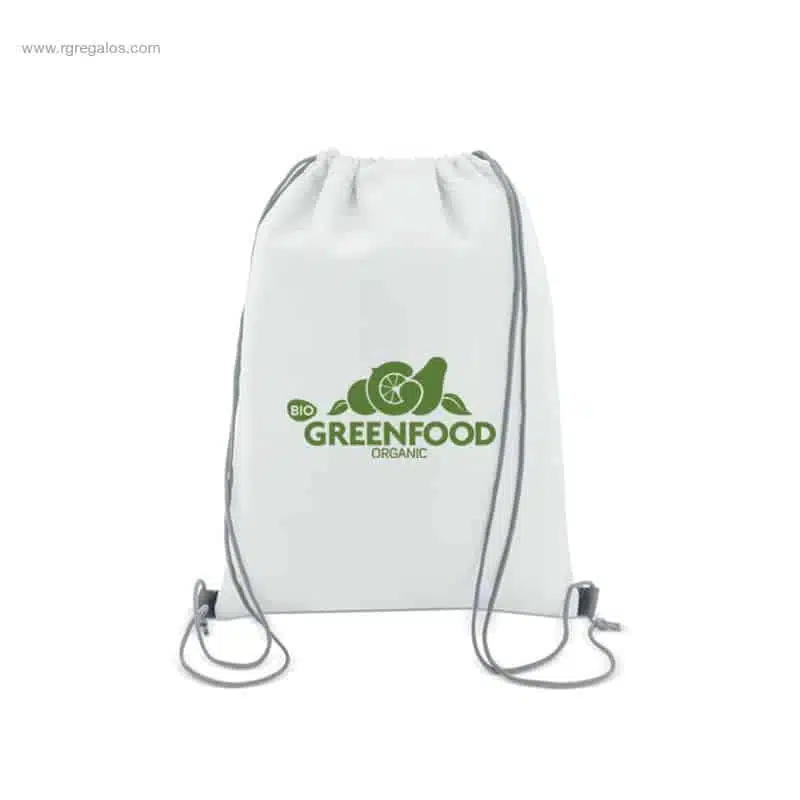 Bolsa mochila nevera blanca logo