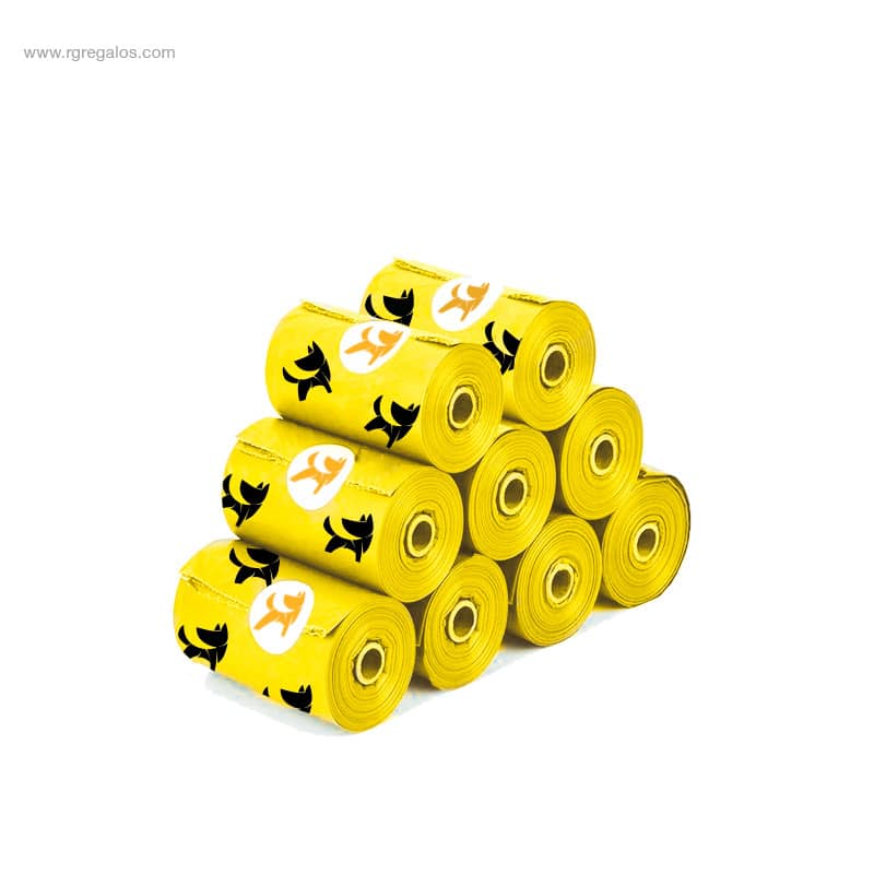Bolsas personalizadas biodegradables perro amarillos