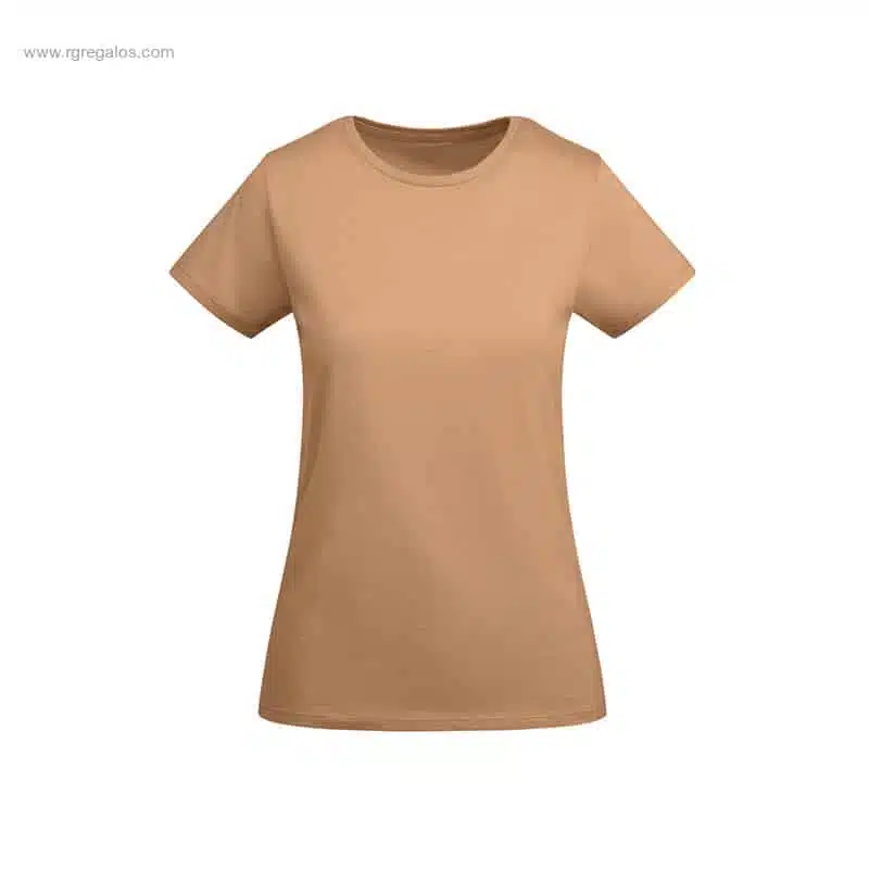Camiseta algodón orgánico mujer camel