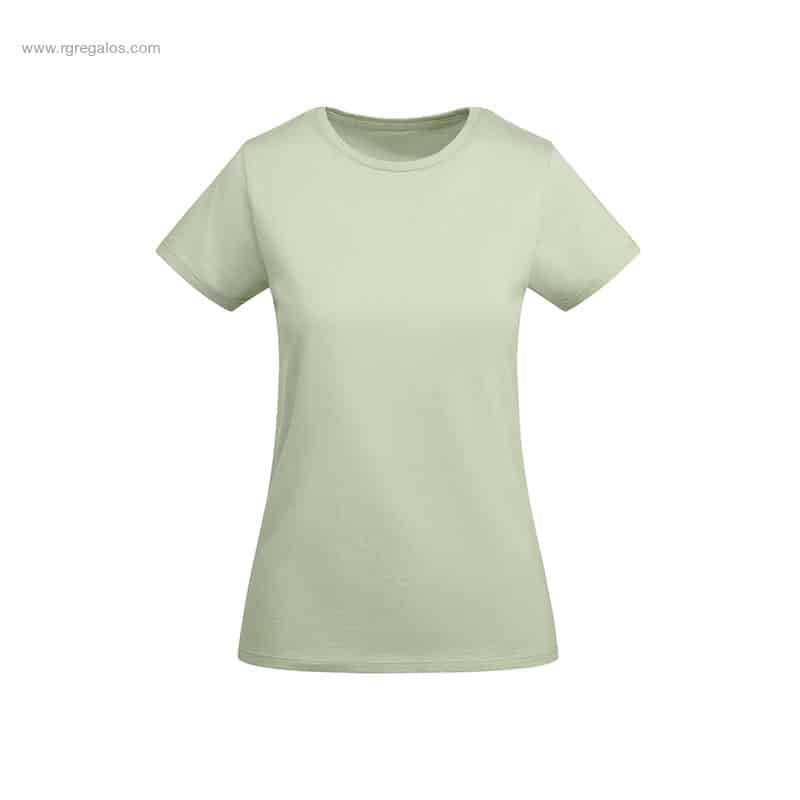 Camiseta algodón orgánico mujer verde pastel