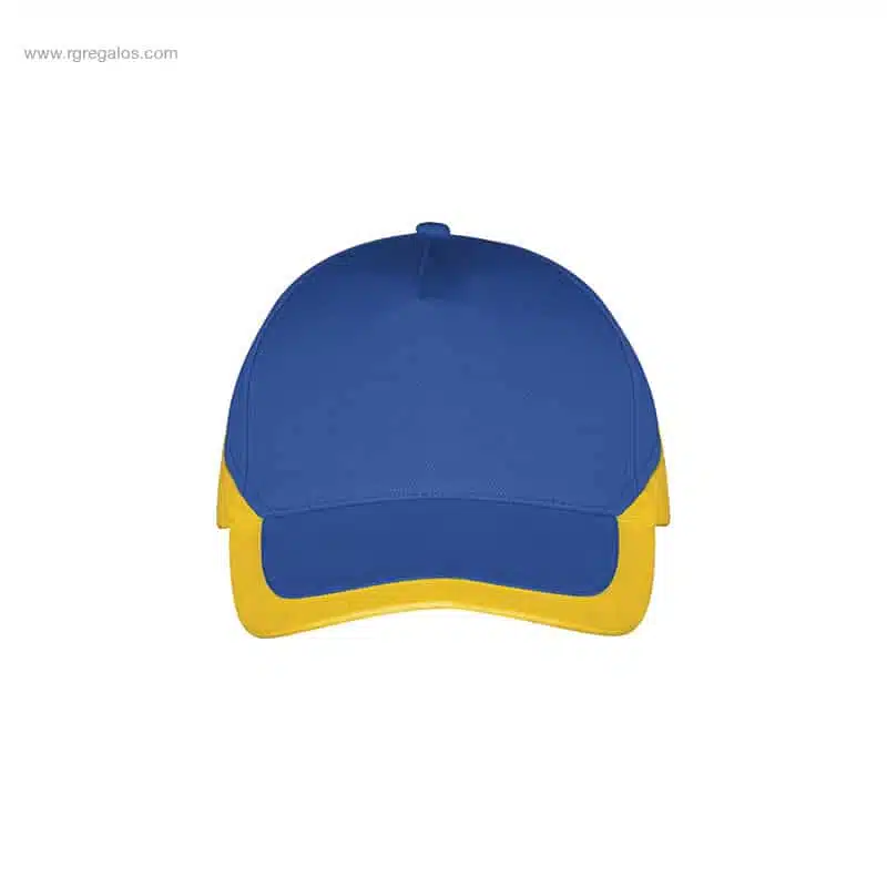 Gorra para logo personalizada azul royal amarillo