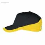 Gorra para logo personalizada negra amarilla lateral
