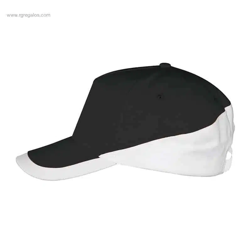 Gorra para logo personalizada negra blanca lateral