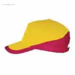 Gorra para logo personalizada roja amarilla lateral