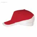 Gorra para logo personalizada roja blanca lateral