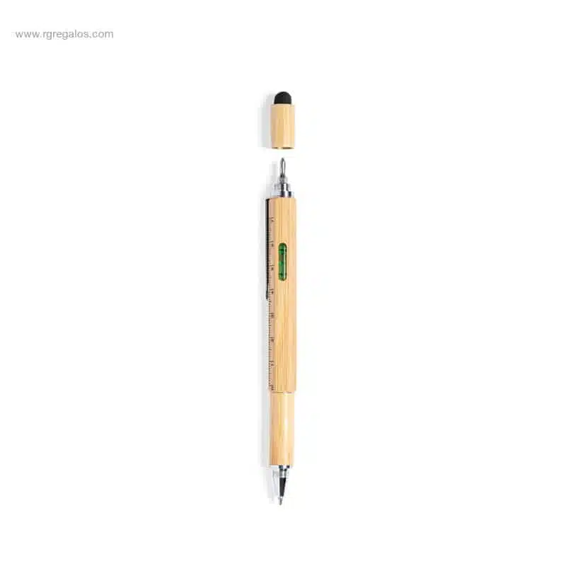 Bolígrafo multifunción bambú para logo