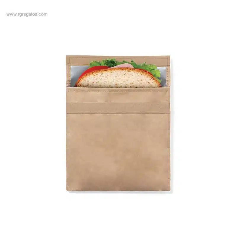 Porta sándwich térmico papel reciclado promocional