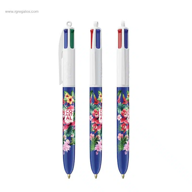 Bolígrafo 4 colores personalizado azul
