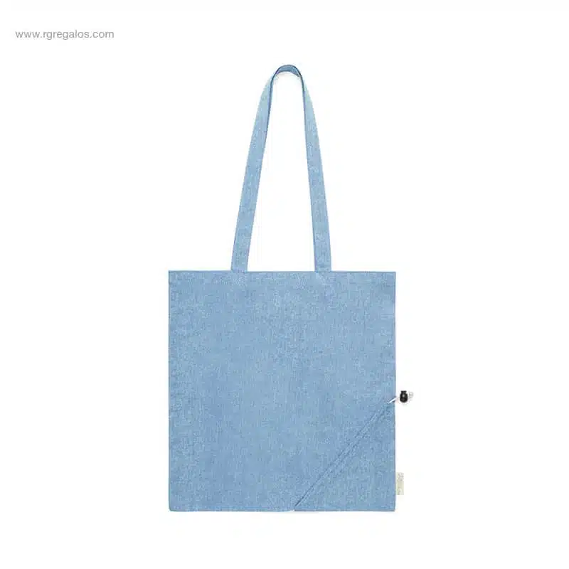 Bolsa plegable algodón reciclado azul
