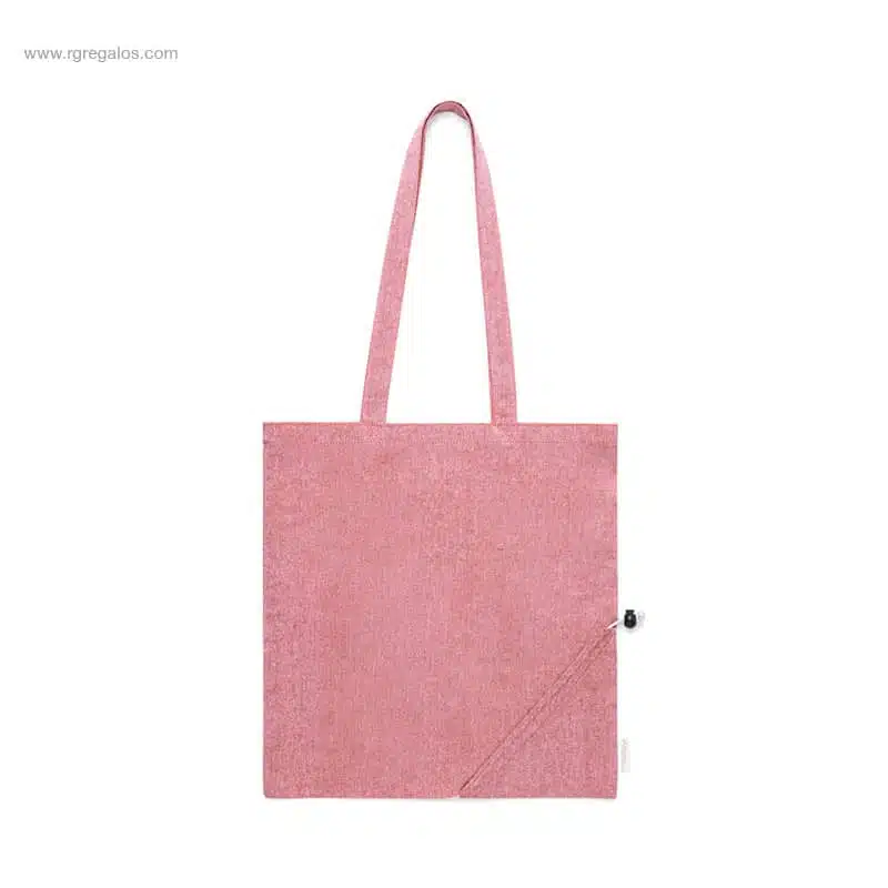 Bolsa plegable algodón reciclado rosa