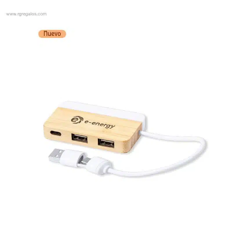 Puerto USB bambú personalizado