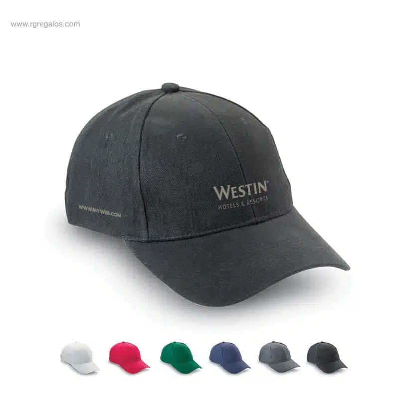 Gorra personalizada algodón negra con logo