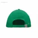 Gorras personalizadas en RPET verde detalle hebilla