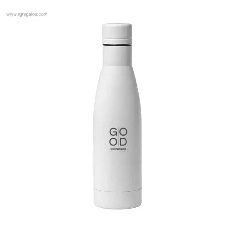 Botella acero tacto suave 750ml blanca logo