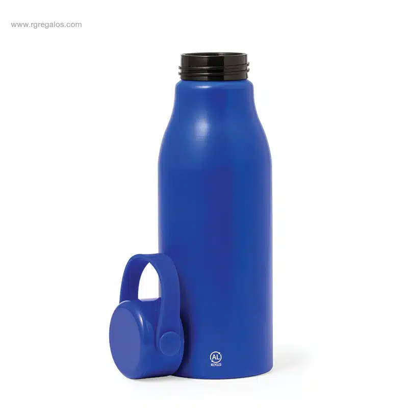 Botella aluminio reciclado azul royal para logo