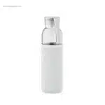 Botella vidrio reciclado con funda blanca para personalizar