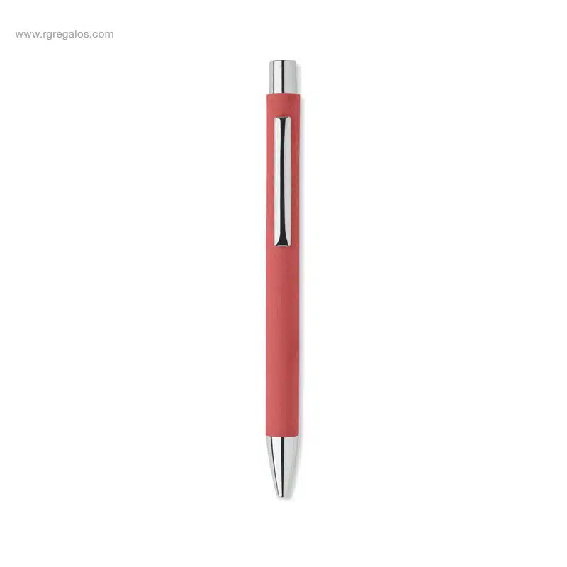 Bolígrafo papel reciclado rojo para logo