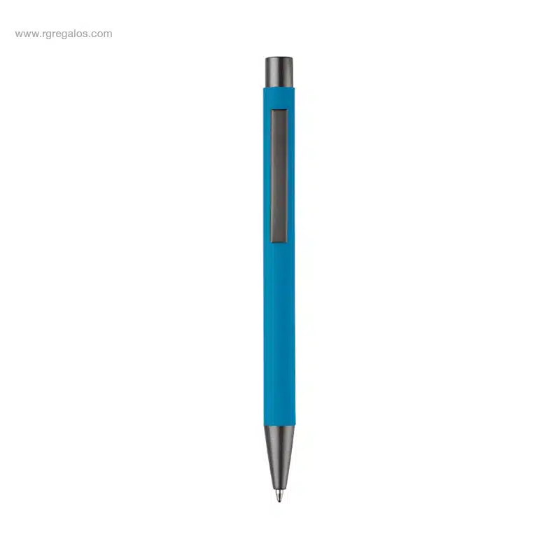 Bolígrafo aluminio acabado suave azul