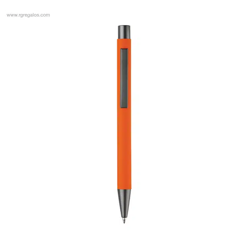 Bolígrafo aluminio acabado suave naranja