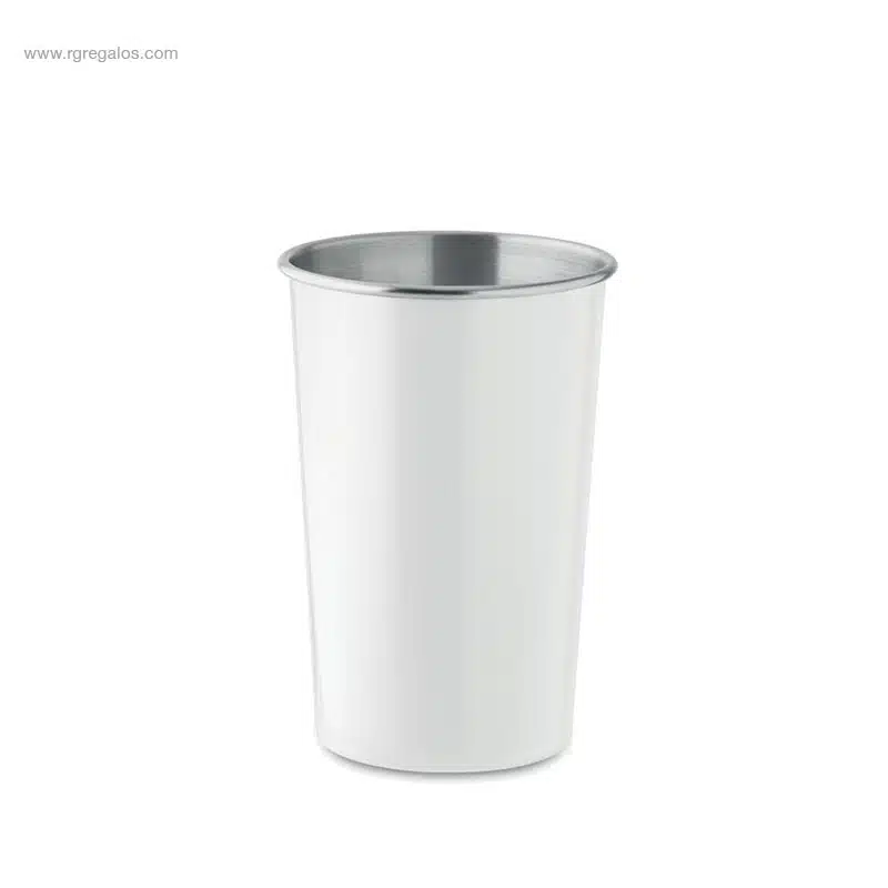 Vaso reutilizable acero inox reciclado blanco