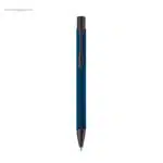 Bolígrafo metal acabado caucho azul marino