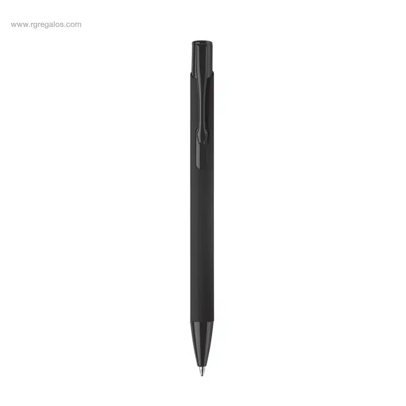 Bolígrafo metal acabado caucho negro