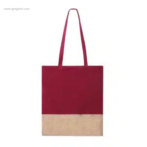 Bolsa algodón color y yute roja