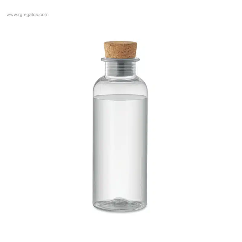 Botella Tritan tapón corcho transparente