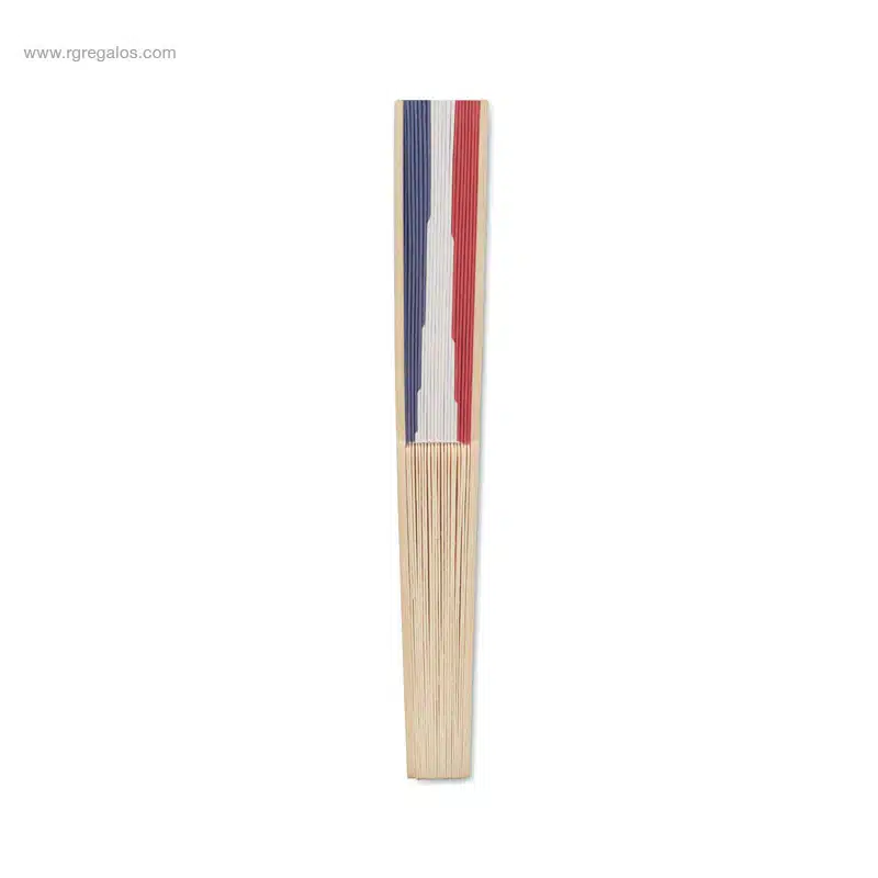 Abanico bambú diseño bandera Francia