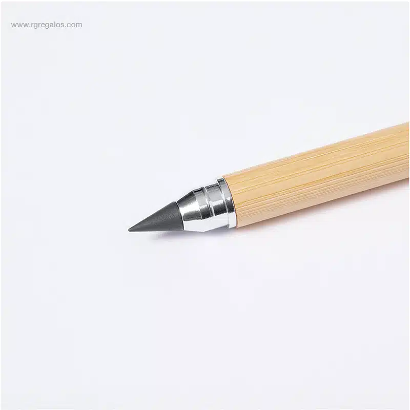 Bolígrafo lápiz eterno 
bambú detalle