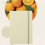 Libreta papel frutas publicitario naranja