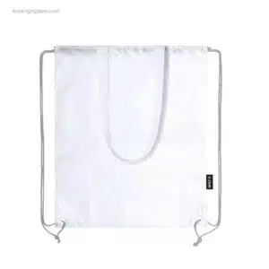 Bolsa mochila cuerdas RPET blanca