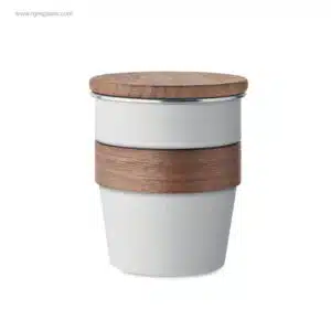 Vaso acero inox reciclado 350ml blanco con tapa
