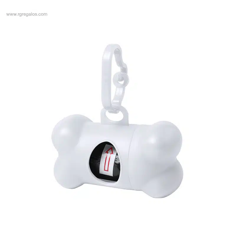Dispensador bolsas para mascotas personalizado blanco