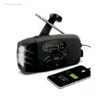 Radio de emergencia solar multifunción negra personalizada
